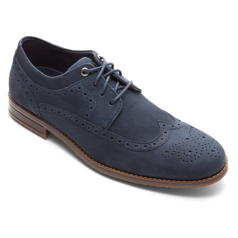 Rockport Mens Style Purpose 3 Wingtip - Oxfords Navy - XOD406289